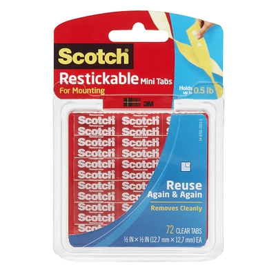 24 Packs: 72 ct. (1,728 total) 3M Scotch® Restickable Mini Mounting Tabs