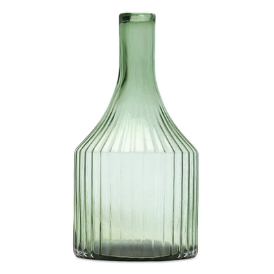 10.75" Decorative Sage Glass Vase