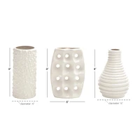 CosmoLiving by Cosmopolitan White Stoneware Modern Vase Set