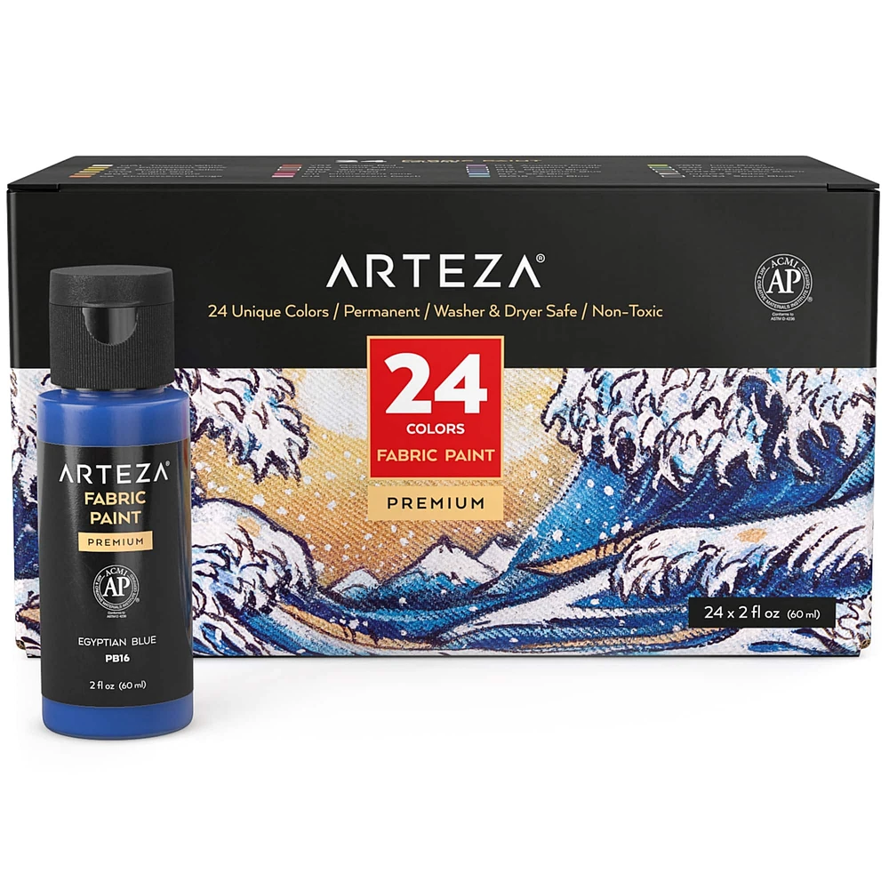 Arteza® 24 Color Fabric Paint Set