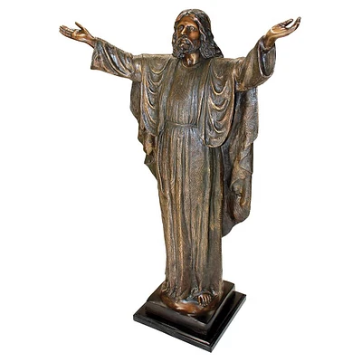 Design Toscano 31" Jesus Christ with His Arms Raised Cast Bronze Garden Statue