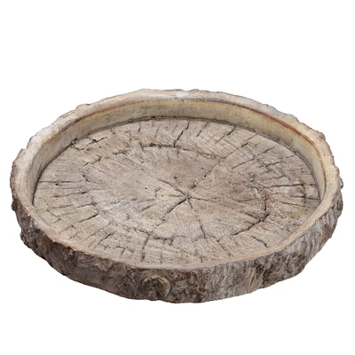 9" Round Wood Log Cement Plate