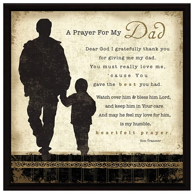 A Prayer For My Dad Wood Plaque In Black Frame