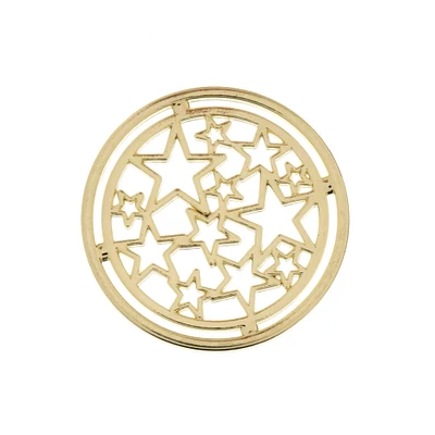 John Bead Beadwork Findings Gold Circle with Stars Pendant, 6ct.