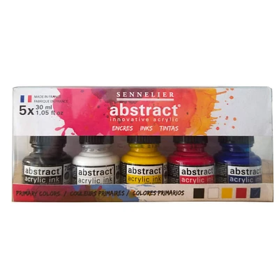 6 Packs: 5 ct. (30 total) Sennelier Abstract® Acrylic Ink Primary Color Set, 30mL