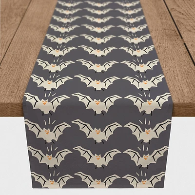 72" Cute White Bats Table Runner