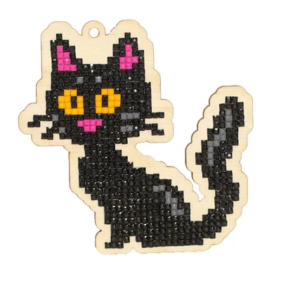 Wizardi Diamond Painting Ornament Kit Black Cat