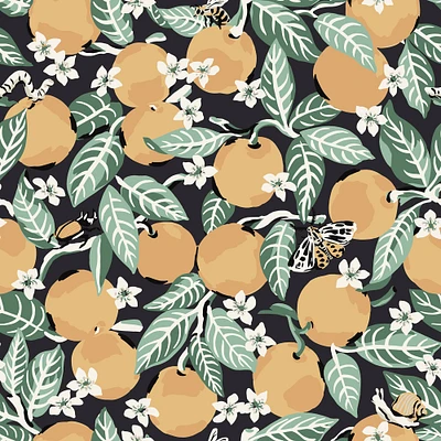 NuWallpaper PrintFresh Ink Orange Grove Peel & Stick Wallpaper