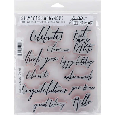 Stampers Anonymous Tim Holtz® Handwritten Sentiments Cling Stamps