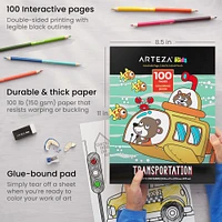 Arteza® Kids Transportation Coloring Book Kit, 16 pcs