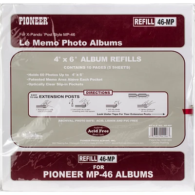 Pioneer® Photo Album 4" x 6" Refill Pages