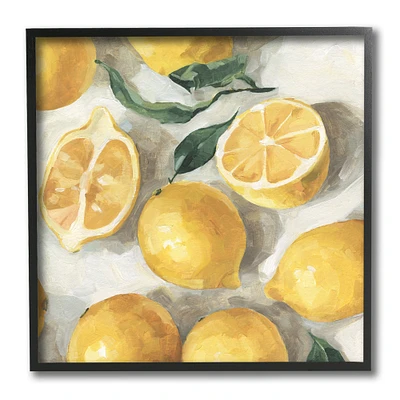 Stupell Industries Citrus Fruits Sliced Lemon Pile Over White, 12" x 12"