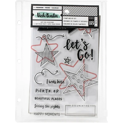 American Crafts™ Vicki Boutin Let's Go W/Magnetic Sheet & Pouch Stamps & Dies