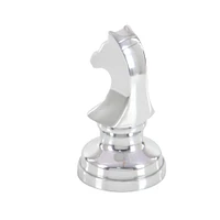 CosmoLiving by Cosmopolitan Silver Aluminum Traditional Chess Sculpture Set