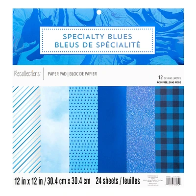 Specialty Blues Paper Pad by Recollections™, 12" x 12"