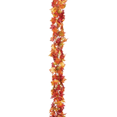 6ft. Orange & Burgundy Maple Garland