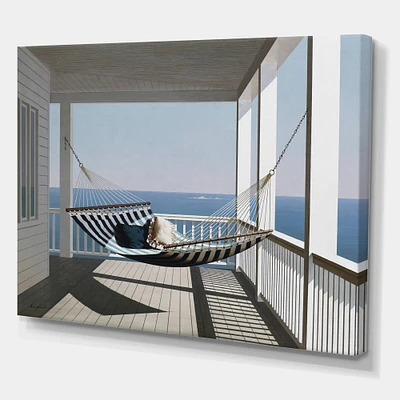 Designart - Hammock & Pillows - Nautical & Coastal Canvas Wall Art