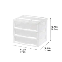 6 Pack: IRIS 13" Clear Tabletop Storage Drawers