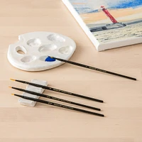 4 Piece Golden Synthetic Round Acrylic Brushes By Artist's Loft® Necessities™