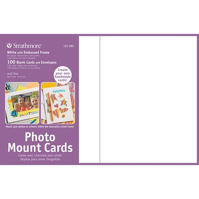 Strathmore® White Photo Mount Cards & Envelopes, 5" x 7"