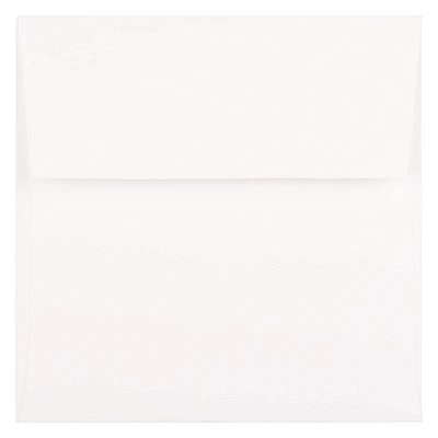 JAM Paper 5.5" x 5.5" White Semi Gloss Square Invitation Envelopes