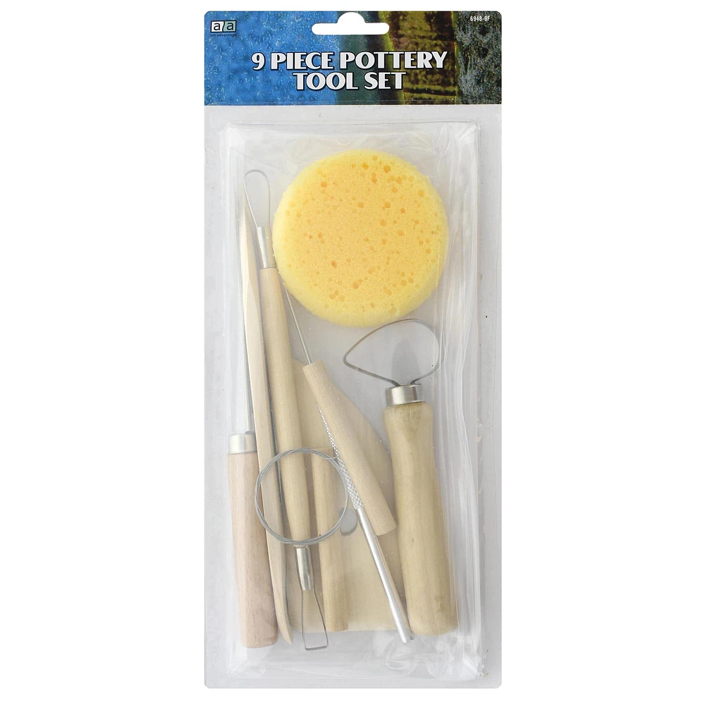 Art Advantage® 9 Piece Unfinished Pottery Tool Kit w/Fettling Knife