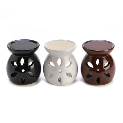 Mini Multicolor Flower Candle Oil Warmers (Set of 3