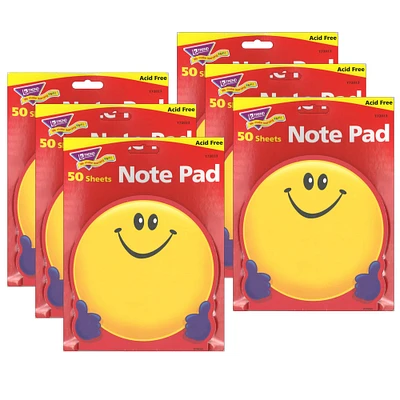 Trend Enterprises® Smiley Face Shaped Note Pad, 6ct.