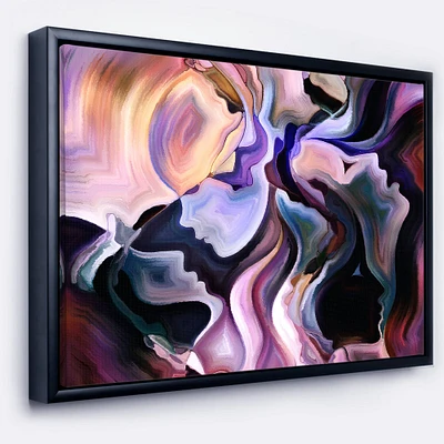 Designart - Voyages to Inner Self - Abstract Canvas Art Print in Black Frame