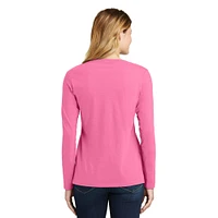 Port & Company® Fan Favorite™ Colors Long Sleeve Ladies V-Neck T-Shirt