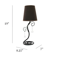 Simple Designs 19" Twisted Vine & Hanging Crystals Table Lamp