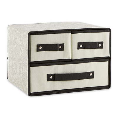 DII® White Damask 3 Drawer Storage Closet