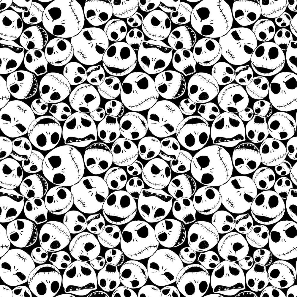 Disney® Nightmare Before Christmas Black & White Jack Skellington Icon Print Cotton Fabric