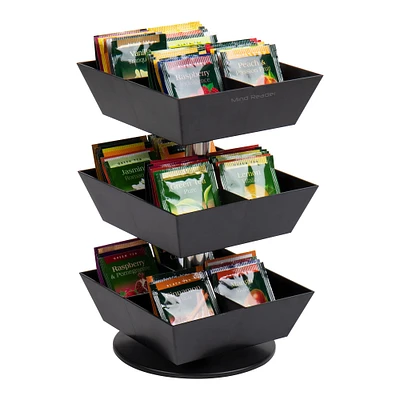 Mind Reader Anchor Collection 3-Tier 12-Compartment Tea and Condiment Carousel
