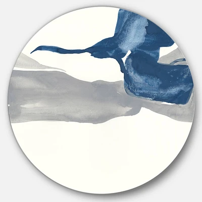 Designart - Gouache Sapphire on Gray IV