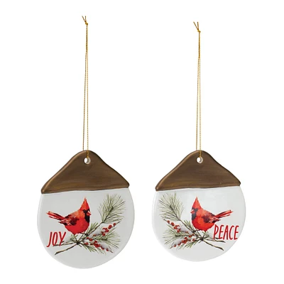 12ct. 4.5" Cardinal Joy & Peace Ornaments