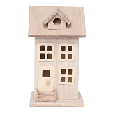 7.5" Unfinished Wood Townhouse Birdhouse by Make Market®