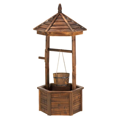 44.12" Rustic Wishing Well Planter