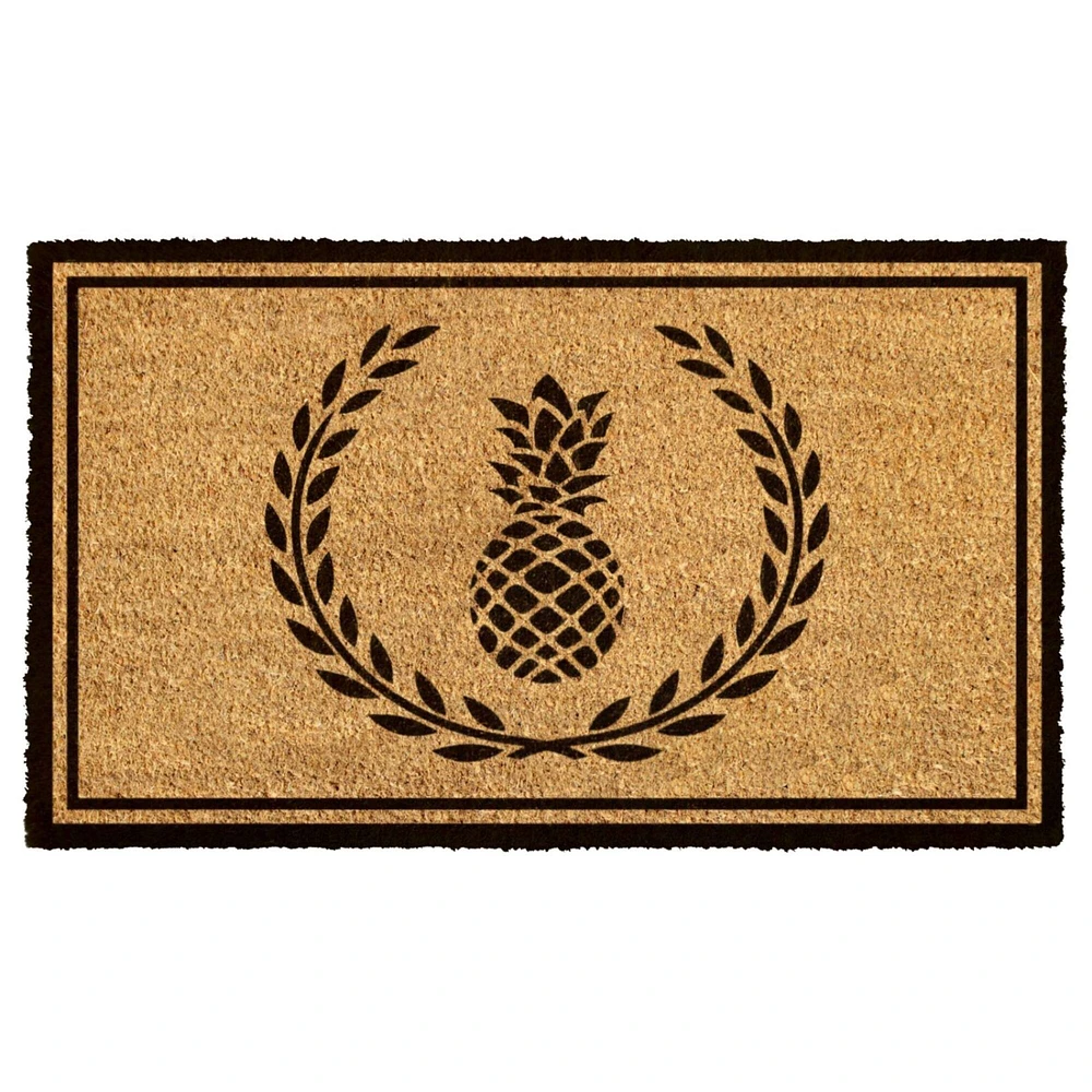 RugSmith Black Pineapple Machine Tufted Doormat