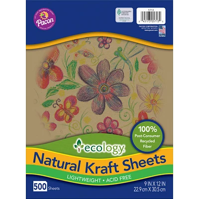 Ecology® Natural Kraft Sheets, 9" x 12"