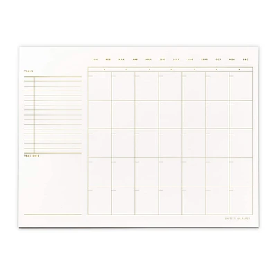 Smitten on Paper White Open Dated Monthly Desk Calendar