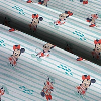 Disney® Minnie Mouse Blue & Red Ocean Stripe Cotton Fabric