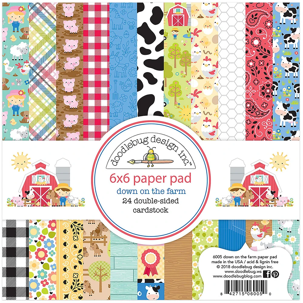 Doodlebug Design Inc.™ Down On The Farm Paper Pad, 6" x 6"