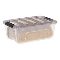 IRIS® Stack & Pull™ Clear Storage Box with Gray Lid