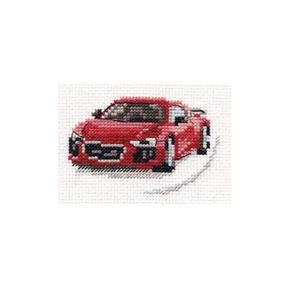 Alisa Red Sportcar Cross Stitch Kit