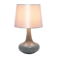 Simple Designs 14" Mosaic Glass Genie Table Lamp with Fabric Shade