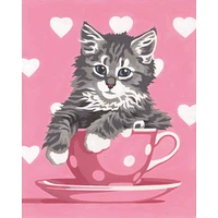 Dimensions® Paintworks™ Kitten Tea Cup Paint-by-Number Kit