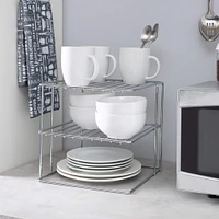 Organize It All Chrome Jumbo 3 Tier Corner Helper Shelf