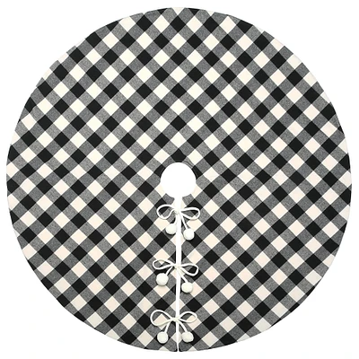 52" General Store Collection Black & White Plaid Tree Skirt