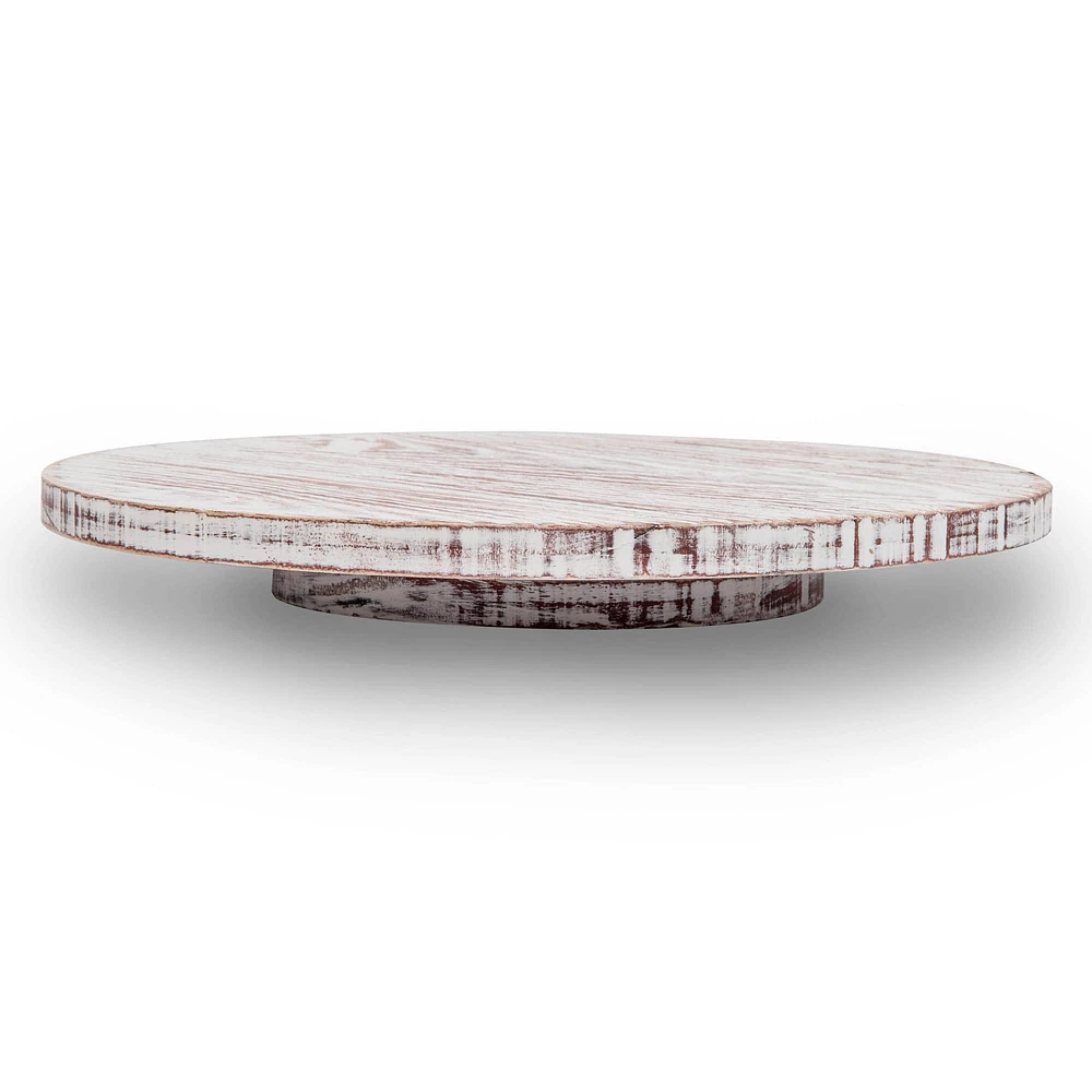 Mind Reader Brown Rustic Farmhouse Rotating Lazy Susan